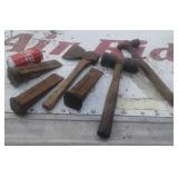 LOG WEDGES:HATCHET:HAMMERS
