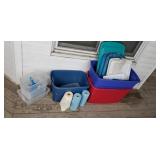 Plastic totes paper towel