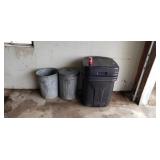 Trash cans.