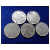 5 STEEL WHEAT PENNIES