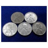 5 STEEL WHEAT PENNIES
