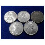 5 STEEL WHEAT PENNIES