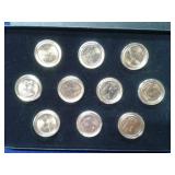10 COMMEMORATIVE QUARTERS GOLDEN SET