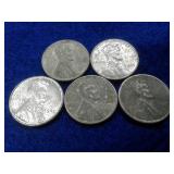 5 STEEL WHEAT PENNIES