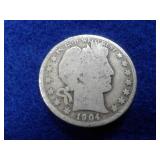 1904 BARBER SILVER HALF DOLLAR