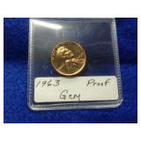 1963 GEM PROOF PENNY