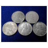 5 STEEL WHEAT PENNIES