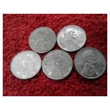 5 STEEL WHEAT PENNIES
