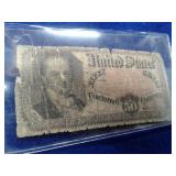 US FIFTY CENTS FRACTIONAL CURRENCY