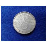 NAZI SWASTIKA 2MARK SILVER COIN