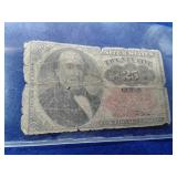US 25 CENTS FRACTIONAL CURRENCY
