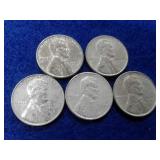 5 STEEL WHEAT PENNIES