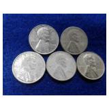 5 STEEL WHEAT PENNIES