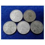 5 STEEL WHEAT PENNIES