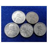 5 STEEL WHEAT PENNIES