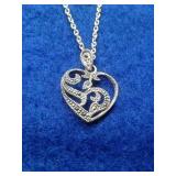 8" STERLING SILVER HEART NECKLACE 5.6GRAMS