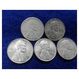 5 STEEL WHEAT PENNIES