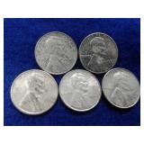 5 STEEL WHEAT PENNIES