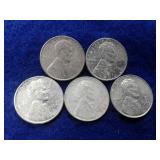 5 STEEL WHEAT PENNIES