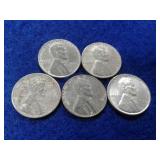 5 STEEL WHEAT PENNIES