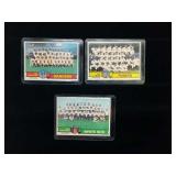 3 Team Checklist Baseball Cards