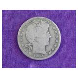 1902 O Barber Silver Half Dollar