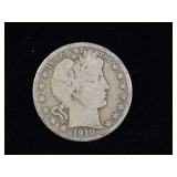 1910 S Barber Silver Half Dollar