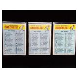 3 Checklist Baseball Cards