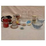 Glassware, Liberty Bell Bank Ball Jar & More