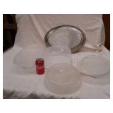STAINLESS STEEL SERVING TRAY,  CAKE CARRIER,
