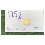 1892-S US Gold $5 LIBERTY COIN