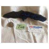 8" SPRING ASSIST KNIFE W/SKULLS & CLIP