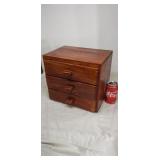 3 drawer cedar JEWELRY CHEST  (made by Mabel