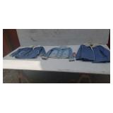 Lee and Wrangler blue denim jackets.