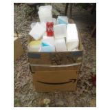 BOX FULL PLASTIC STORAGE CONTAINERS