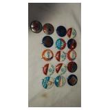 Old baseball collector pins.