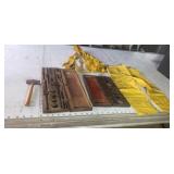 2 Lb  hammer  old tap & die sets rain suit.