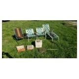 Lawn chairs portable potty to taco boxes full of