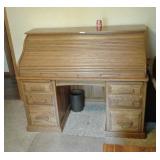 OAK ROLL TOP DESK contents not included