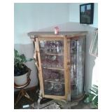 ANTIQUE CURVED GLASS CHINA CABINET NOT