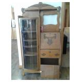LATE VICTORIAN ANTIQUE OAK SECRETARY DESK &