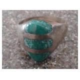 STERLING SILVER SW TURQUOISE RING 11.51GRAMS