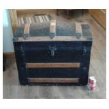 ANTIQUE CAMEL BACK STEAMER TRUNK