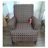 Brown Diamond Pattern Lounge Chair