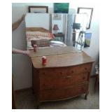 ANTIQUE OAK DRESSER WITH MIRROR
