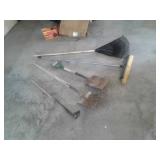SHOVELS, RAKE, BROOM