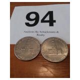 2) 1976 BICENTENNIAL KENNEDY HALF DOLLARS