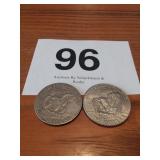 2) 1977D EISHENHOWER DOLLARS
