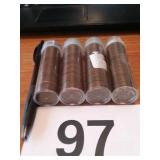 4 TUBES OF 50 CT 1950s WHEAT PENNIES