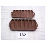 2) CORNBREAD CAST IRON PANS, ONE IS GRISWOLD